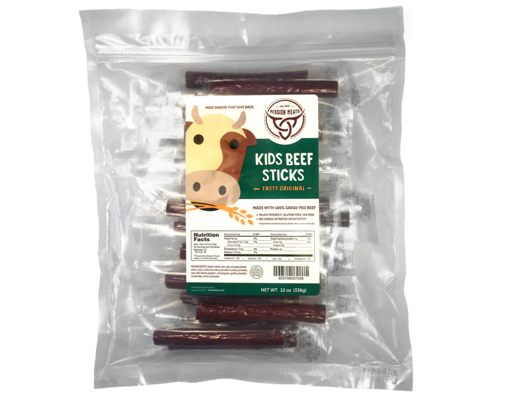 Zero Sugar Grass-Fed Beef Kids Snack Sticks